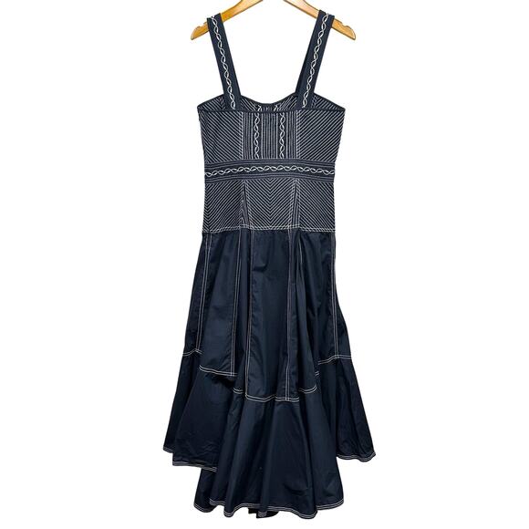 NWT Ulla Johnson Blue White Embroidery Sleeveless Button Front Nerida Midi Dress - Picture 4 of 16